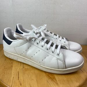 Adidas Stan Smith Men’s Leather Sneakers White Collegiate Navy Size 13 Lace-Up